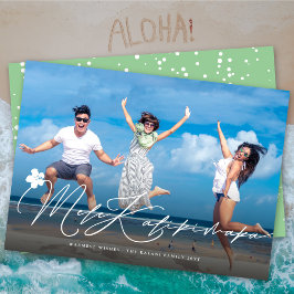Cartes Pour Fêtes Annuelles Mele Kalikimaka Script élégant Photo de Noël