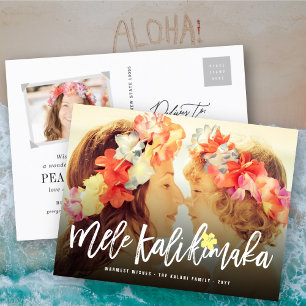 Cartes Pour Fêtes Annuelles Mele Kalikimaka Script photo de Noël