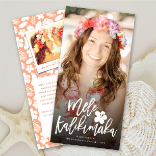 Cartes Pour Fêtes Annuelles Mele Kalikimaka Script photo de Noël