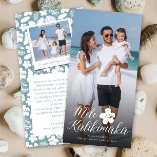 Cartes Pour Fêtes Annuelles Mele Kalikimaka Script Photo moderne de Noël
