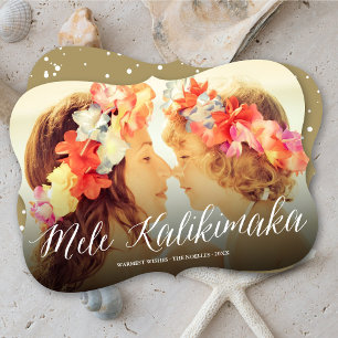 Cartes Pour Fêtes Annuelles Mele Kalikimaka Simple Script Plage tropicale Phot