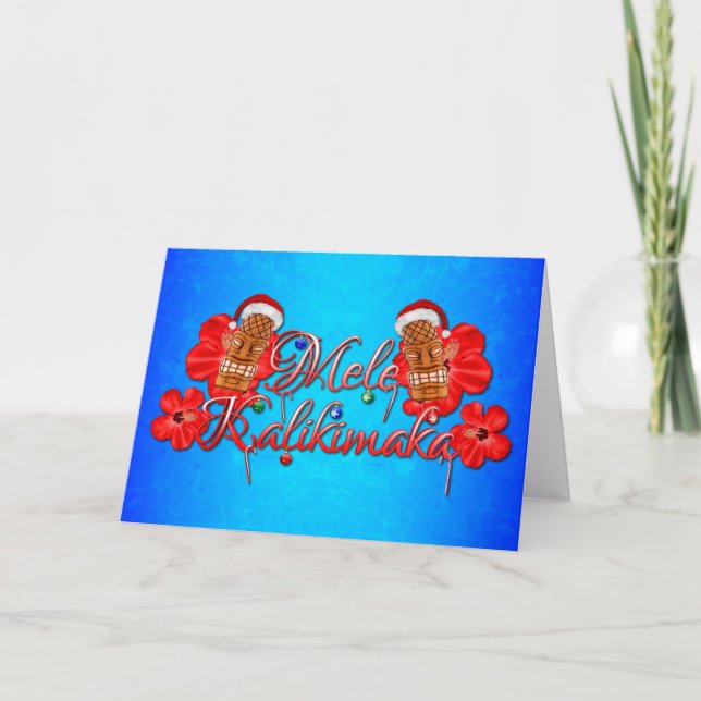 Cartes Pour Fêtes Annuelles Mele Kalikimaka Tiki (Devant)