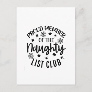 Cartes Pour Fêtes Annuelles Membre fier du Club de la Liste Vilains Noël