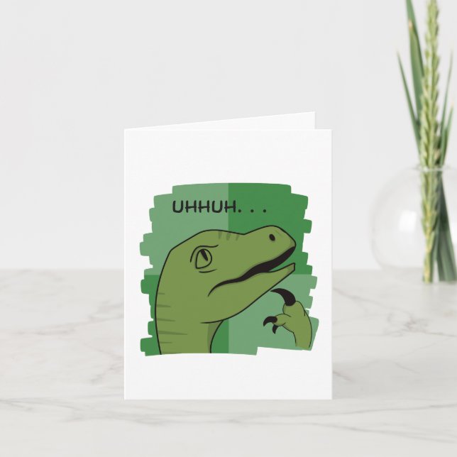 Cartes Pour Fêtes Annuelles Mème de Raptor philosophique mignon (Devant)