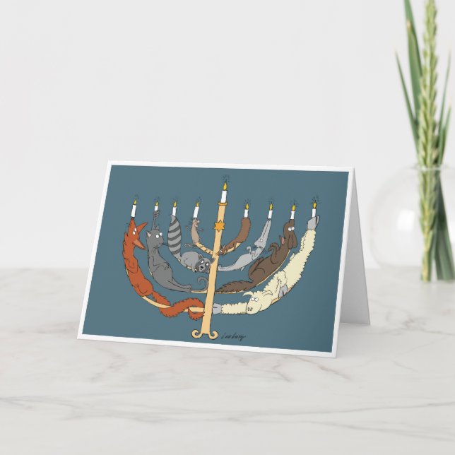 Cartes Pour Fêtes Annuelles Menorah (Devant)