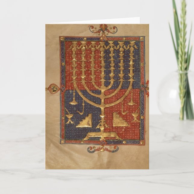 Cartes Pour Fêtes Annuelles Menorah et d'autres navires du temple (Devant)