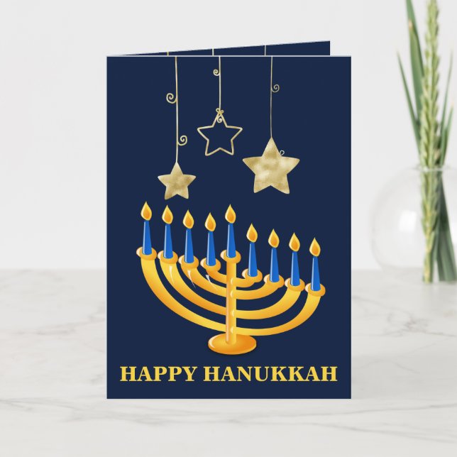 Cartes Pour Fêtes Annuelles Menorah Happy Hanoukka (Devant)