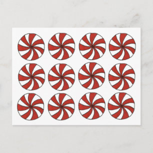 Cartes Pour Fêtes Annuelles Menthe poivrée Rouge Blanc étoile Monnaie Noël Noë