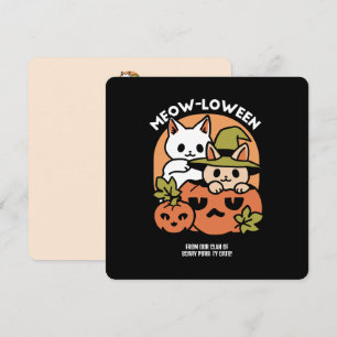 Cartes Pour Fêtes Annuelles Meow-Loween - Festive Halloween Conception de chat