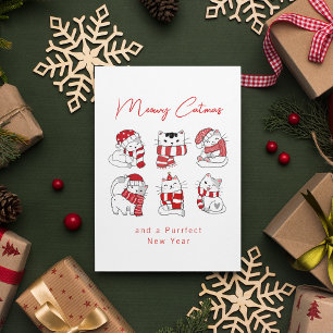 Cartes Pour Fêtes Annuelles Meowa Catmas Cute Cats Noël
