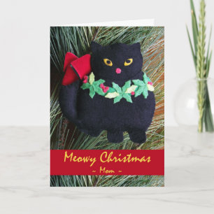 Cartes Pour Fêtes Annuelles Meowny Noël pour Mère Black Cat Ornament