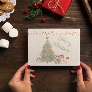 Cartes Pour Fêtes Annuelles Meowy Amoureux des chats de Noël personnalisé