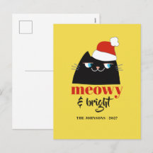 Meowy & Bright Drôle de Chat Noir de Noël