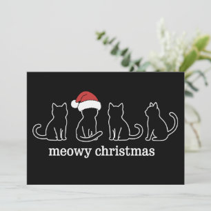 Cartes Pour Fêtes Annuelles Meowy Catmas Chat Noël Mignon Chat Chats Santa