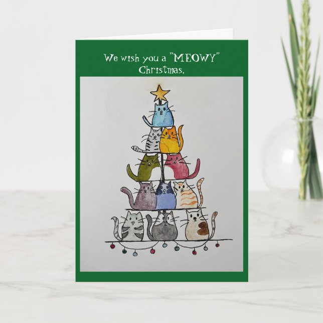 Cartes Pour Fêtes Annuelles meowy christmas (Devant)