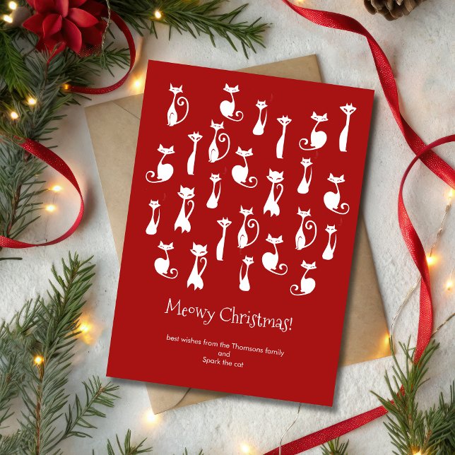 Cartes Pour Fêtes Annuelles Meowy christmas cat (Créateur téléchargé)