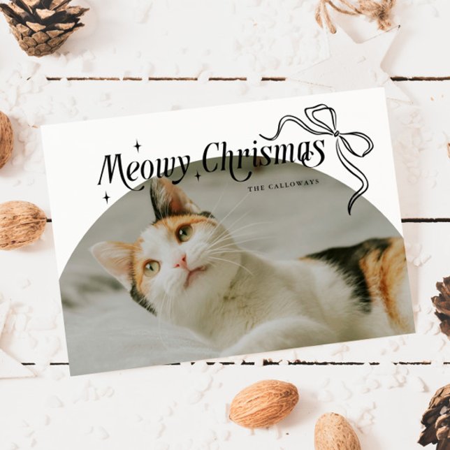 Cartes Pour Fêtes Annuelles Meowy Christmas Cat Photo Holiday Card (Créateur téléchargé)