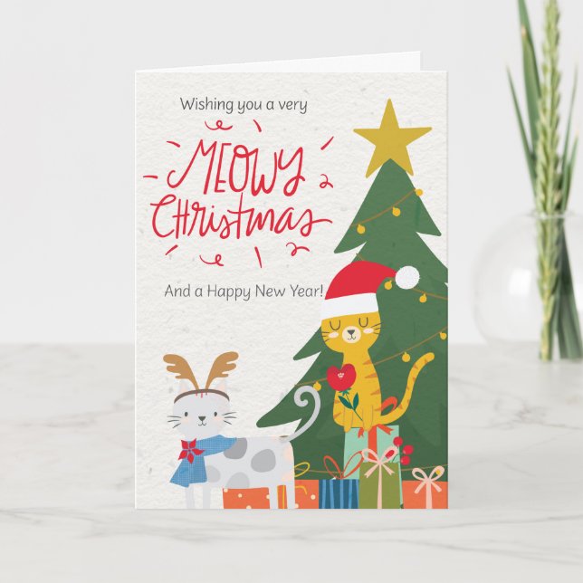 Cartes Pour Fêtes Annuelles Meowy Christmas Cats (Devant)