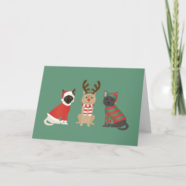 Cartes Pour Fêtes Annuelles Meowy Christmas Cats (Devant)