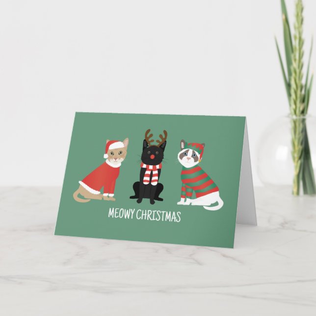 Cartes Pour Fêtes Annuelles Meowy Christmas Cats (Devant)