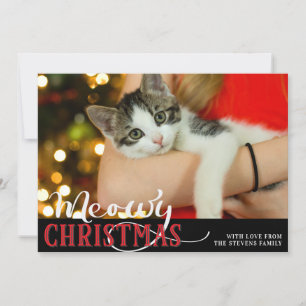 Cartes Pour Fêtes Annuelles Meowy Christmas Cute Cat Ajouter Votre Photo Perso