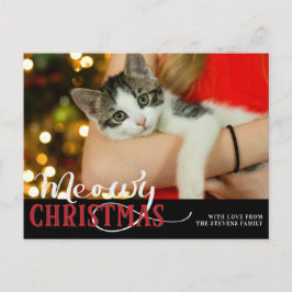 Cartes Pour Fêtes Annuelles Meowy Christmas Cute Cat Ajouter Votre Photo Perso