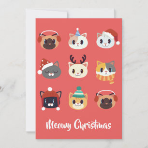 Cartes Pour Fêtes Annuelles Meowy Noël Cartoon Cats