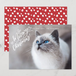 Cartes Pour Fêtes Annuelles Meowy Noël Lettering Chat photo complète