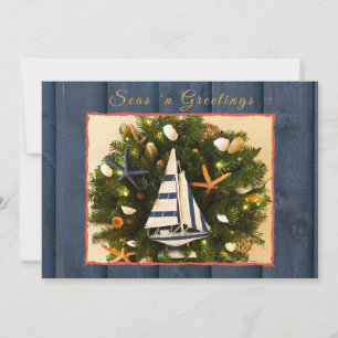 Cartes Pour Fêtes Annuelles Mer Côtière Tropicale 'n Salutations Noël