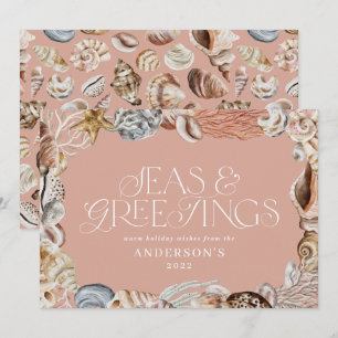 Cartes Pour Fêtes Annuelles Mer de Noël et salutations modernes Ho