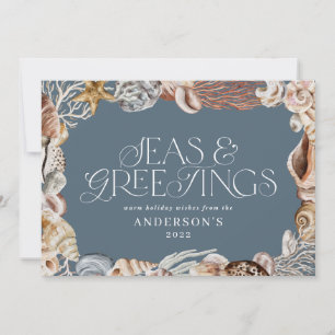 Cartes Pour Fêtes Annuelles Mer de Noël et salutations modernes Ho