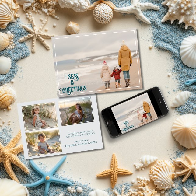 Cartes Pour Fêtes Annuelles Mer et salutations (.
)