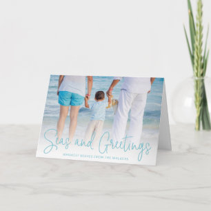 Cartes Pour Fêtes Annuelles Mer et salutations Aqua Vacances Photo Noël