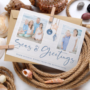 Cartes Pour Fêtes Annuelles Mer et salutations Coastère Bois de vacances Photo