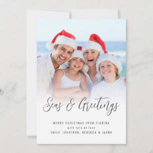 Cartes Pour Fêtes Annuelles Mer et salutations Photo superposition Noël