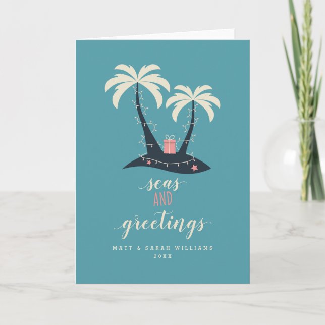 Cartes Pour Fêtes Annuelles Mer et voeux Noël (Devant)