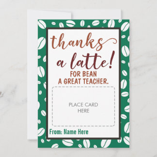 Cartes Pour Fêtes Annuelles Merci à un enseignant en retard Coffee Titulaire d