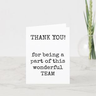 Cartes Pour Fêtes Annuelles Merci, Appréciation de l'équipe, Travail, Coworker