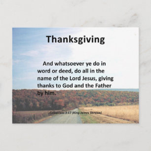 Cartes Pour Fêtes Annuelles Merci au Père Thanksgiving Colossiens 3:17