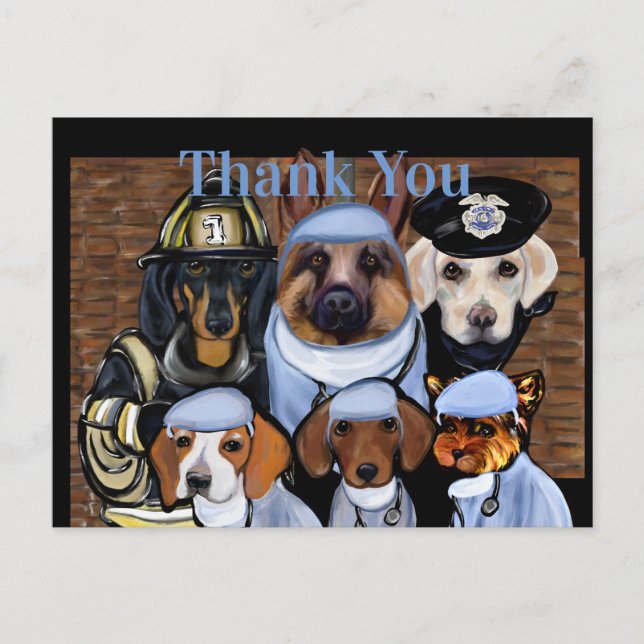 CARTES POUR FÊTES ANNUELLES MERCI AUX MÉDECINS INFIRMIÈRES & PREMIERS INTERVEN (Devant)