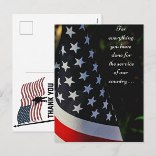 Cartes Pour Fêtes Annuelles Merci aux vétérans Drapeau américain Jour du souve