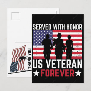 Cartes Pour Fêtes Annuelles Merci aux vétérans Drapeau américain Jour du souve