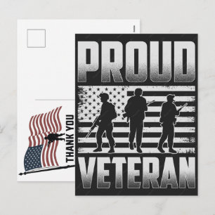 Cartes Pour Fêtes Annuelles Merci aux vétérans Drapeau américain Jour du Souve