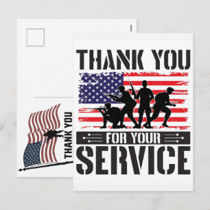 Cartes Pour Fêtes Annuelles Merci aux vétérans Drapeau américain Jour du souve
