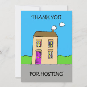Cartes Pour Fêtes Annuelles Merci d'accueil de la maison de dessin animé