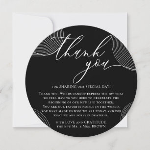 Cartes Pour Fêtes Annuelles Merci de célébration géométrique de photo noire