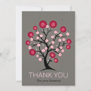 Cartes Pour Fêtes Annuelles Merci de cerisier en fleurs pour don