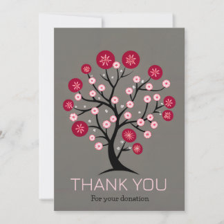 Cartes Pour Fêtes Annuelles Merci de cerisier en fleurs pour don