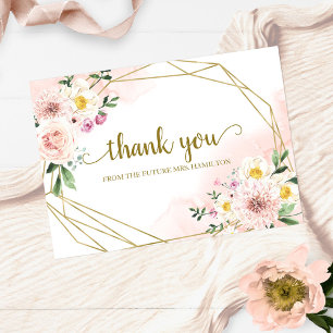 Cartes Pour Fêtes Annuelles Merci de Fête des mariées géométrique flou
