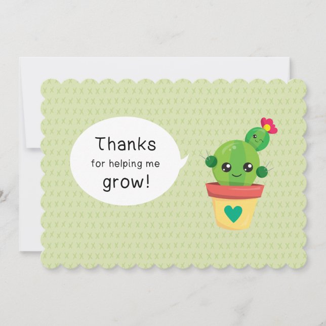 Cartes Pour Fêtes Annuelles Merci de m'aider à grandir (Devant)